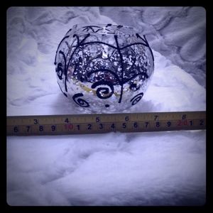 Mercury Glass Spider Web Votive Candle Holder